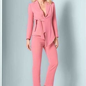 Venus 2 Piece Blazer And Pants Size 8 Pastel Pink Business Casual Suit Girly